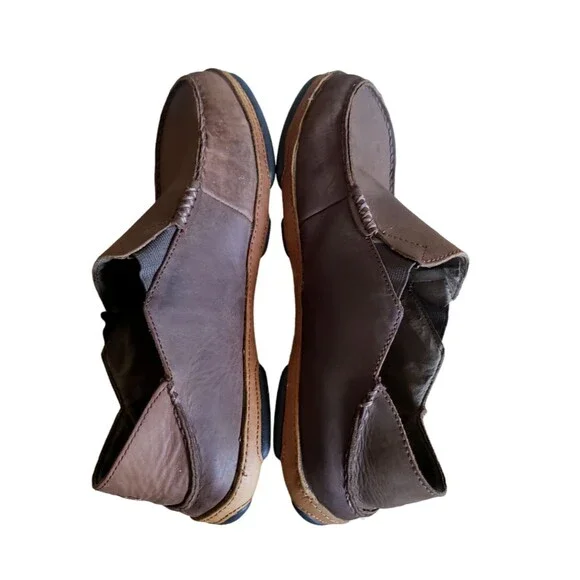 Olukai Men's Moloa Brown Leather Slip On Shoes Size 10 Loafers Boat Shoes - Picture 9 of 11